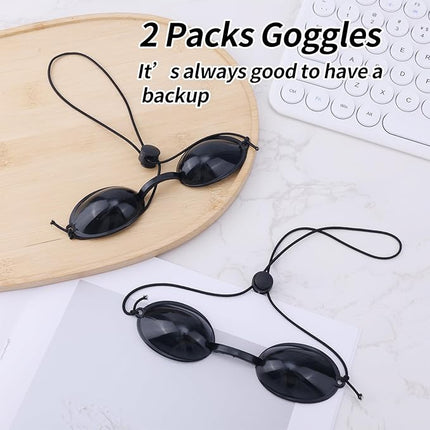 2 pairs of protective glasses for eye protection against red light - tanning glasses for women - tanning glasses for sunbathing.