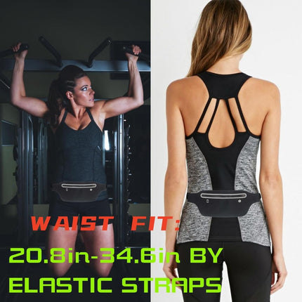 Slim running belt - running waist pack - running belt suitable for carrying a mobile phone - waist pack suitable for jogging - walking - travel wallet - running gift - gear - accessories (black).
