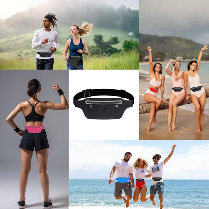 Slim running belt - running waist pack - running belt suitable for carrying a mobile phone - waist pack suitable for jogging - walking - travel wallet - running gift - gear - accessories (black).