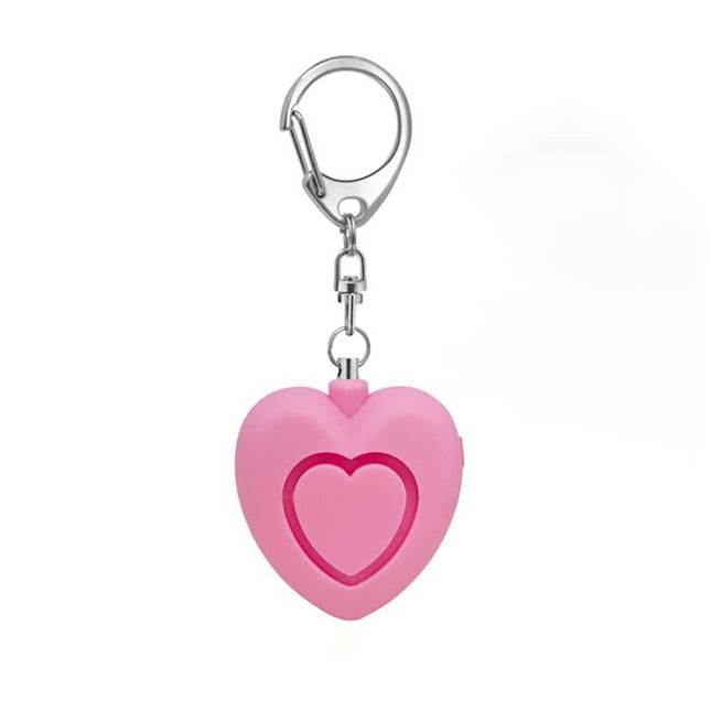 Personal alarm - 125dB - Heart-shaped - Protection device - with light - Keychain - for girls, women, children, the elderly, walking, traveling, parking, at night.