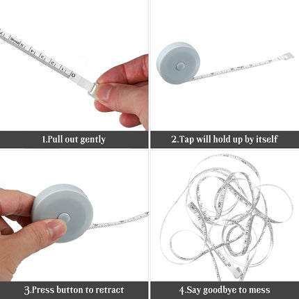 Meetlinten 3 pieces 200 cm/79 inch Sewing measuring tapes Retractable measuring tapes for measuring length, bust and waist.
