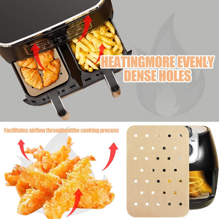120 pieces of Airfryer paper baking forms, Airfryer baking forms compatible with Ninja Foodi Dual Airfryer, non-stick perforated baking paper compatible with Ninja DZ201 DZ401.