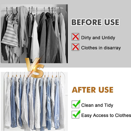 30 plastic clothing covers, 60*140cm laundry bags, transparent clothes hangers, clothing bags, dustproof garment protectors for clothes, shirts, jackets, suits, jumpers (transparent).
