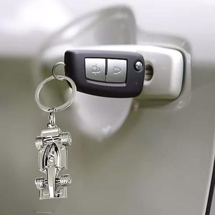 Silver racing keychain for Father's Day, birthday, Christmas for racing fans, 1 sport F1 keychain, keychain accessories Formula 1 gift for boys or men.