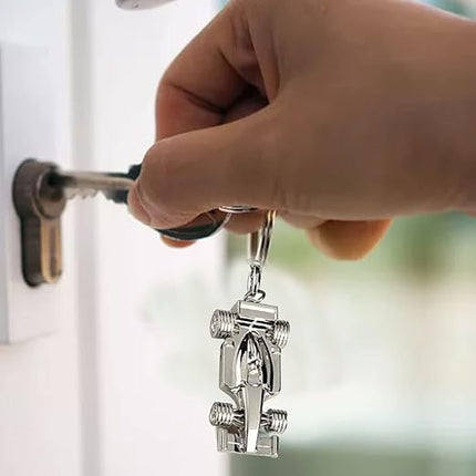 Silver racing keychain for Father's Day, birthday, Christmas for racing fans, 1 sport F1 keychain, keychain accessories Formula 1 gift for boys or men.