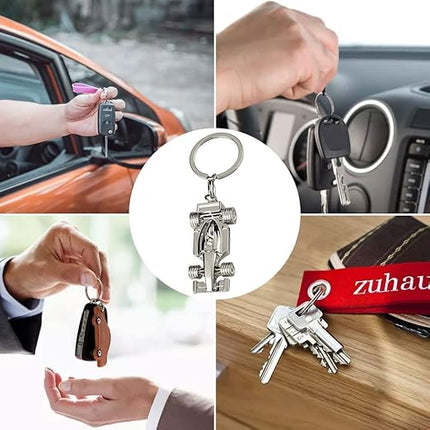 Silver racing keychain for Father's Day, birthday, Christmas for racing fans, 1 sport F1 keychain, keychain accessories Formula 1 gift for boys or men.
