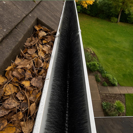 Gutter brush - Leaf catcher - Lead filter - Gutter drain cleaner - Leaf cleaner - Gutter unblocker - 4m x 100mm Black.