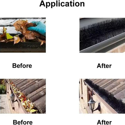 Gutter brush - Leaf catcher - Lead filter - Gutter drain cleaner - Leaf cleaner - Gutter unblocker - 4m x 100mm Black.