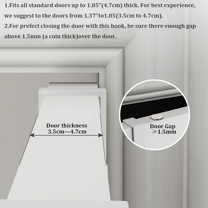 Door hooks, coat hangers for jackets, towels, bags, bathrobes (1 pack, white).