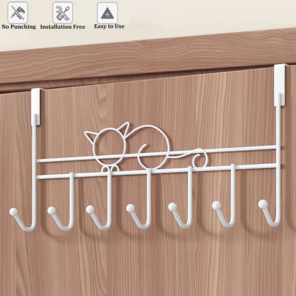 Door hooks, coat hangers for jackets, towels, bags, bathrobes (1 pack, white).