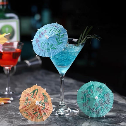 25 cocktail umbrellas for drinks - colourful paper umbrellas for drinks.