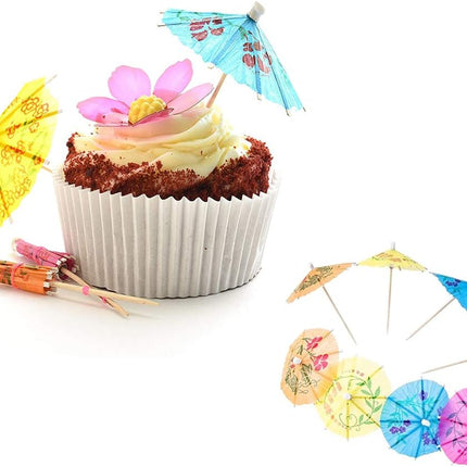 25 cocktail umbrellas for drinks - colourful paper umbrellas for drinks.