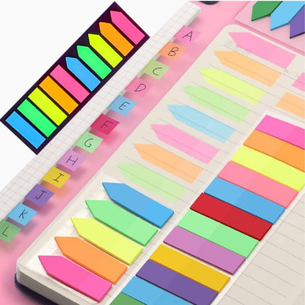 Sticky note labels, 200 sticky note labels, sticky note bookmarks in 2 shapes, mini file labels for marking pages and jotting down inspiration.