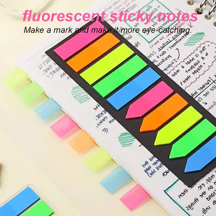 Sticky note labels, 200 sticky note labels, sticky note bookmarks in 2 shapes, mini file labels for marking pages and jotting down inspiration.