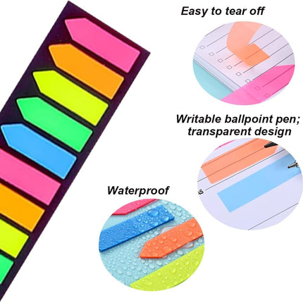 Sticky note labels, 200 sticky note labels, sticky note bookmarks in 2 shapes, mini file labels for marking pages and jotting down inspiration.