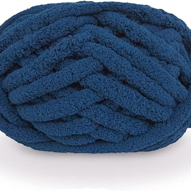 Chunky yarn - Hand-knitted  - et - 25 metres - Extra soft - DIY - Cushion - Blanket - Pet bed - Navy blue.