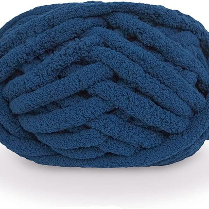 Chunky yarn - Hand-knitted  - et - 25 metres - Extra soft - DIY - Cushion - Blanket - Pet bed - Navy blue.