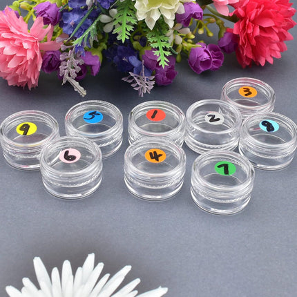 12 travel cosmetic jars, 5 ml cream, make-up monsters, containers with lids for women, glitter nail art, storage bottles.