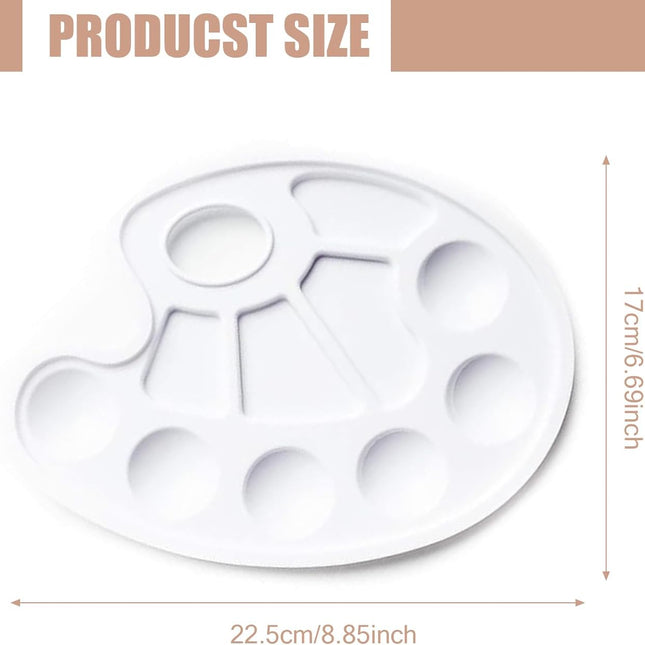 Acrylic paint palette, mixing palette, plastic palette, paint palette, mixing palette 10 holes white round paint palette for watercolor, acrylic and oil paint, DIY, craft, professional art painting.
