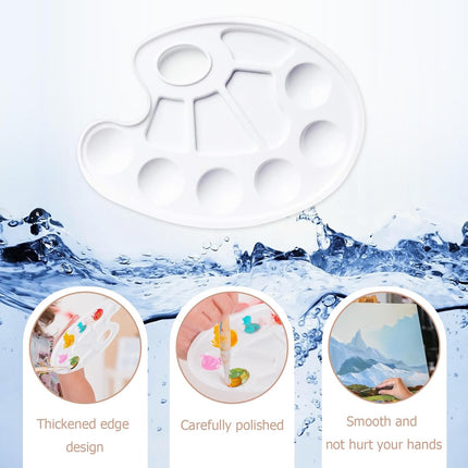 Acrylic paint palette, mixing palette, plastic palette, paint palette, mixing palette 10 holes white round paint palette for watercolor, acrylic and oil paint, DIY, craft, professional art painting.