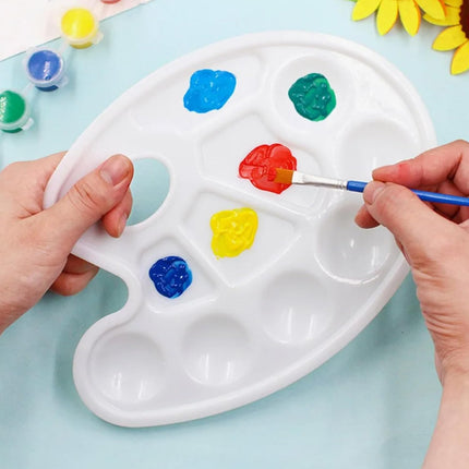 Acrylic paint palette, mixing palette, plastic palette, paint palette, mixing palette 10 holes white round paint palette for watercolor, acrylic and oil paint, DIY, craft, professional art painting.