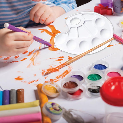 Acrylic paint palette, mixing palette, plastic palette, paint palette, mixing palette 10 holes white round paint palette for watercolor, acrylic and oil paint, DIY, craft, professional art painting.