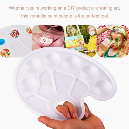 Acrylic paint palette, mixing palette, plastic palette, paint palette, mixing palette 10 holes white round paint palette for watercolor, acrylic and oil paint, DIY, craft, professional art painting.