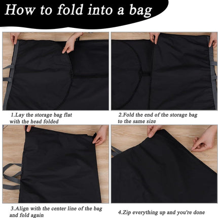 Long garment bags, dustproof clothing covers, moth-resistant clothing bags, wedding dress bags, foldable long coat bags, suitable for storing coats, shirts, suits and jackets (black).