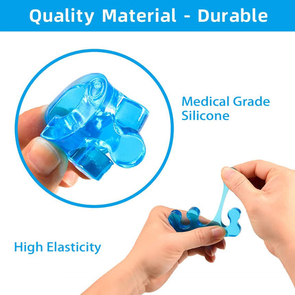 4-pack gel toe separators, gel nail polish toe separators for men and women, correctors, reusable for overlapping toes, bunions, hammertoes, relief of foot pain, pedicure and manicure.