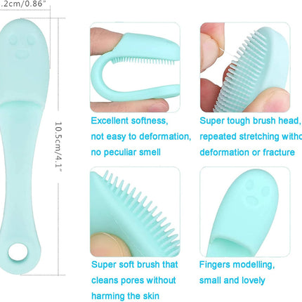 Gentle silicone facial cleansing brush - Manual facial cleansing brush - Soft and effective cleansing and massage - 5-pack.