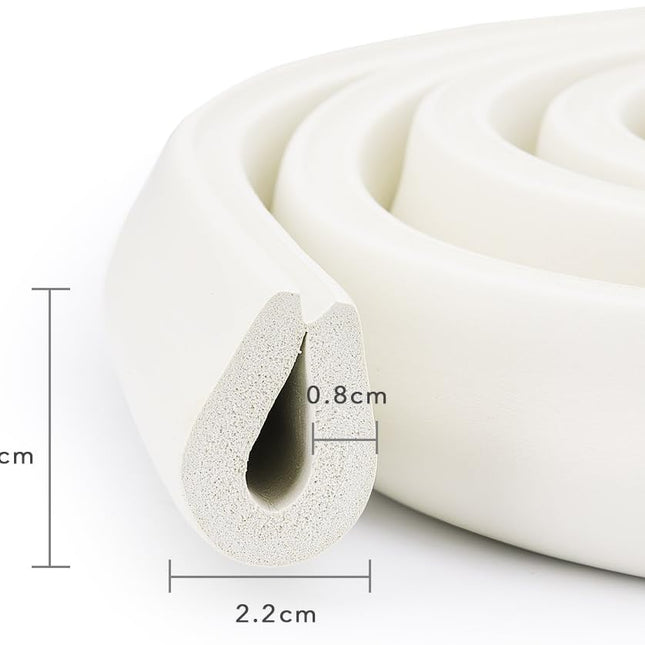 Edge protection strips, 2M * 2 rolls foam safety strips, anti-bump strips for kids, thickened soft protection strips, corner protectors for babies, children and toddlers - cream white.