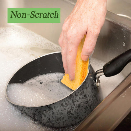 Dishwashing sponges, 12 natural cellulose cleaning sponges, anti-scratch kitchen sponges for washing dishes, home, cookware, bathroom.