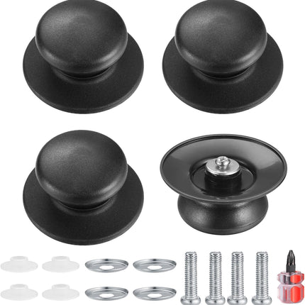Set of 4 lid knobs, universal replacement lid knob, handle for kitchen cookware, round bakelite handle.
