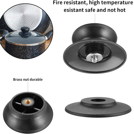 Set of 4 lid knobs, universal replacement lid knob, handle for kitchen cookware, round bakelite handle.