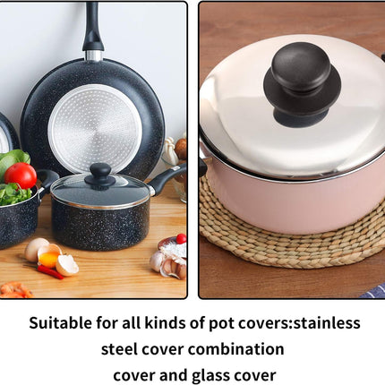 Set of 4 lid knobs, universal replacement lid knob, handle for kitchen cookware, round bakelite handle.