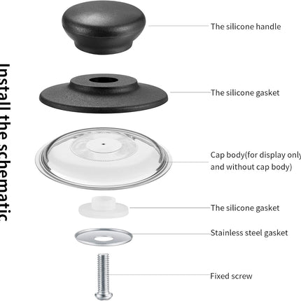 Set of 4 lid knobs, universal replacement lid knob, handle for kitchen cookware, round bakelite handle.