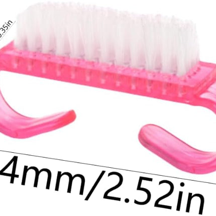 Nagelborstel - 4 pieces Plastic cleaning brush - Handscrub cleaning brush - with plastic handle - for cleaning nails (purple - pink - blue - transparent).