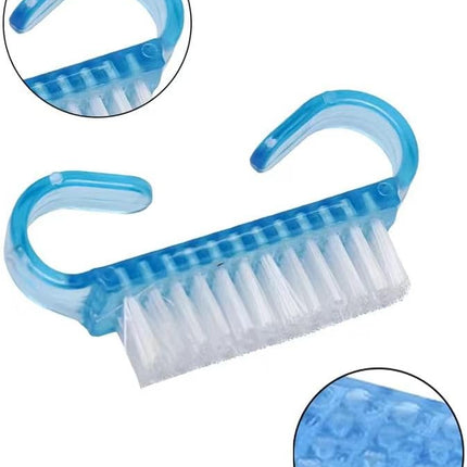 Nagelborstel - 4 pieces Plastic cleaning brush - Handscrub cleaning brush - with plastic handle - for cleaning nails (purple - pink - blue - transparent).
