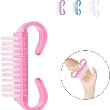 Nagelborstel - 4 pieces Plastic cleaning brush - Handscrub cleaning brush - with plastic handle - for cleaning nails (purple - pink - blue - transparent).