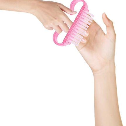 Nagelborstel - 4 pieces Plastic cleaning brush - Handscrub cleaning brush - with plastic handle - for cleaning nails (purple - pink - blue - transparent).