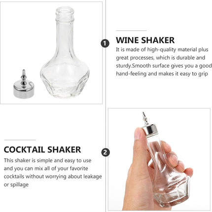 50 ml glass bitter bottle with stopper - Professional cocktail tools, cocktail mixing supplies - for bartenders and home bars - for home bars - Silver.