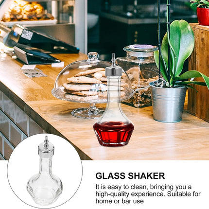 50 ml glass bitter bottle with stopper - Professional cocktail tools, cocktail mixing supplies - for bartenders and home bars - for home bars - Silver.