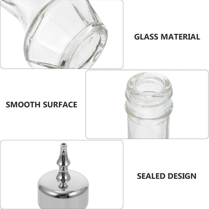 50 ml glass bitter bottle with stopper - Professional cocktail tools, cocktail mixing supplies - for bartenders and home bars - for home bars - Silver.