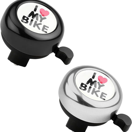 Bike bell - Classic nostalgic bell - Loud sound - Bike accessories - Kids' bike bell - Push bike bell - Adult bike bell - Hand-pulled - Black and silver.