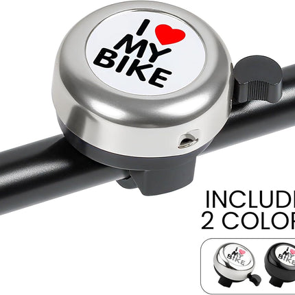 Bike bell - Classic nostalgic bell - Loud sound - Bike accessories - Kids' bike bell - Push bike bell - Adult bike bell - Hand-pulled - Black and silver.