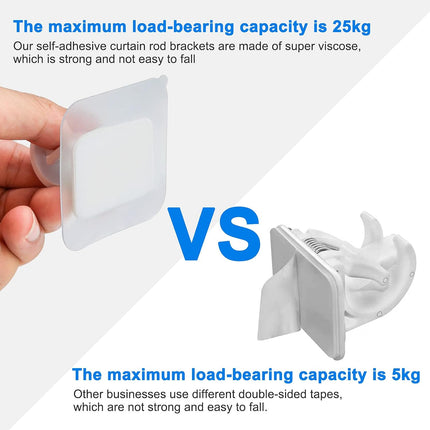 4 pieces of self-adhesive curtain rod brackets No drilling required Curtain hooks Fixed rod bracket Curtain rod wall mounting bracket Towel rod hooks for home Bathroom Kitchen Hotel Towel Clothes Hanging (White).