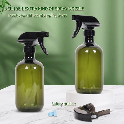 Cleaning spray bottle, hair spray bottle, plant sprayer, durable trigger, refillable, clear plastic, 2x 500ml (3 spray heads) empty garden sprayer, hair sprayer.