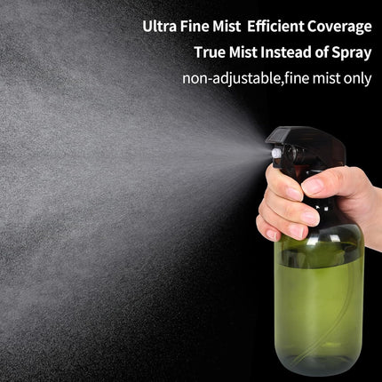 Cleaning spray bottle, hair spray bottle, plant sprayer, durable trigger, refillable, clear plastic, 2x 500ml (3 spray heads) empty garden sprayer, hair sprayer.