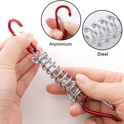 Veergesp-5-pack tent pegs - Red - Camping tent carabiner hook - Heavy metal - Awning accessory - For canvas tents.