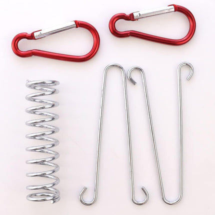 Veergesp-5-pack tent pegs - Red - Camping tent carabiner hook - Heavy metal - Awning accessory - For canvas tents.